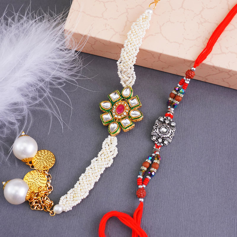 Send Lumba Rakhi N Antique Rakhi with Sweets Online