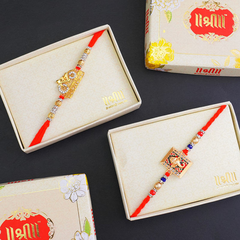 Large Rakhi Send Designer Rakhi N Golden Rakhi with Chocolates Online