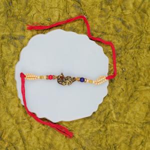 Majestic Golden Peacock Rakhi - Single Rakhi to USA