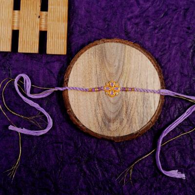 Tranquil Lavender Designer Rakhi - Single Rakhi to USA