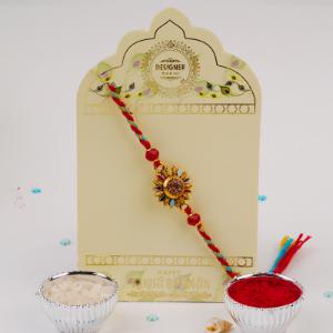 Radiant Surya Om Multicolor Rakhi - Single Rakhi to USA