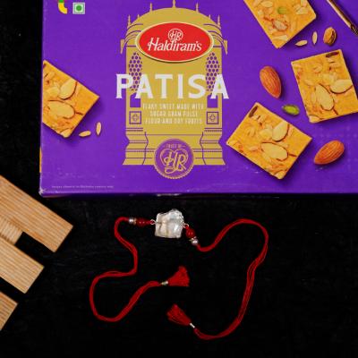 Earthy Elegance Agate Rakhi & Patisa Delight