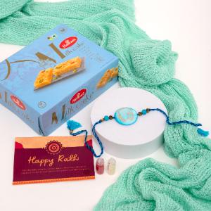 Divine Blessings Rakhi & Milk Cake Indulgence