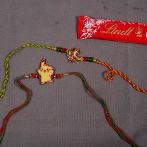 Pikachu Power, Ganesha Blessings & Lindt Surprise - Rakhi and Chocolates to USA