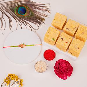 Divine Flute Harmony Rakhi & Soan Papdi