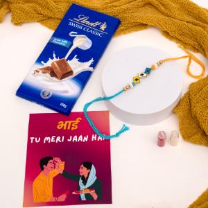 Lucky Hand & Smooth Indulgence Rakhi - Rakhi and Chocolates to USA