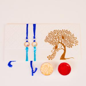 Set of 2 Elegant Evil Eye Rakhis for Double Protection