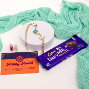 Sweet Charm & Classic Comfort Rakhi - Rakhi and Chocolates to USA