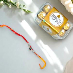 Divine Prosperity & Grand Golden Feast Rakhi - Rakhi and Chocolates to USA