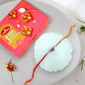 Ganesha Rakhi with Dodha Burfi