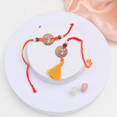 Divine Ganesha Bhaiya Bhabhi Rakhi Set