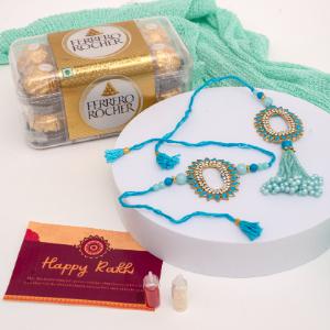 Ocean Hues & Golden Delights Rakhi