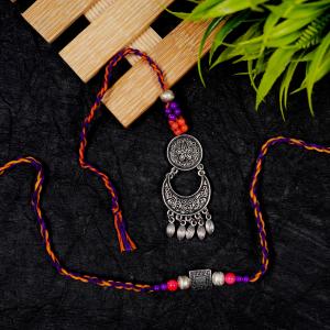 Rustic Charm Oxidized Rakhi Pair