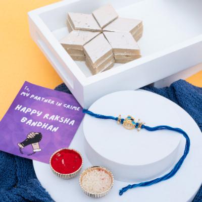 Artisan Thread Rakhi & Kaju Katli Bliss