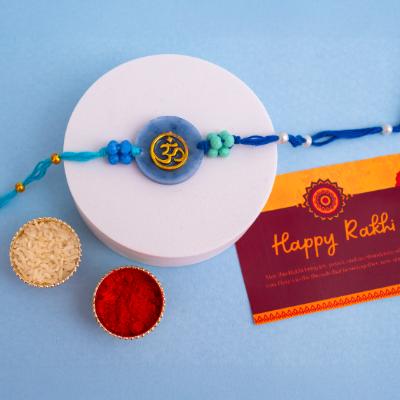 Sacred Om Resin Thread of Blessings - Single Rakhi to USA