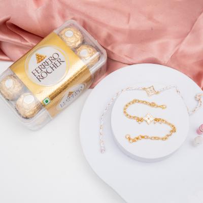 Bracelet Elegance & Golden Indulgence Rakhi