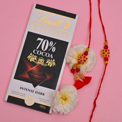Scarlet Elegance & Dark Chocolate Delight Rakhi