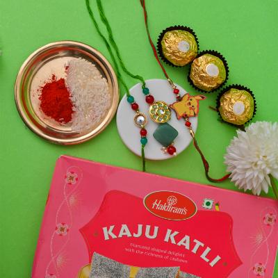 Emerald Radiance & Sweet Pikachu Delight Rakhi