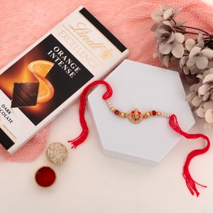Meenakari Ganesha Rakhi with Lindt Dark Chocolate