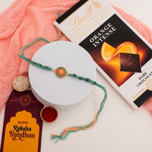 Meenakari Floral Rakhi with Lindt Dark Chocolate