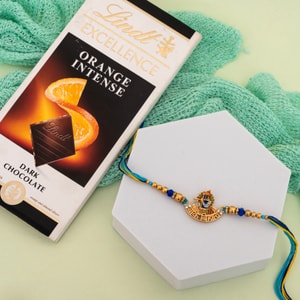 Banke Bihari Ji Divine Rakhi with Lindt Dark Chocolate