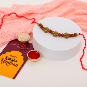 Triple Om Spiritual Rudraksha Rakhi