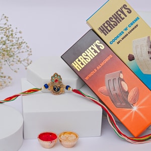 Shreenathji Meenakari Rakhi with Hershey