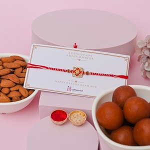 Meenakari Floral Rakhi with Gulab Jamun & Almonds