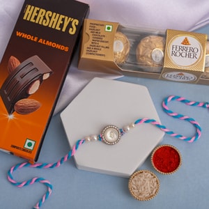 Trishul Pearl Rakhi with Hershey