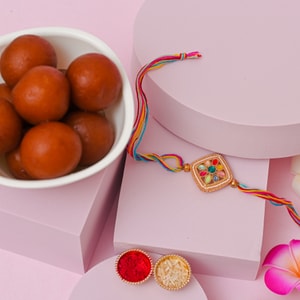 Festive Floral Rakhi & Gulab Jamun