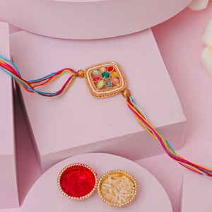Multicolour Floral Designer Rakhi