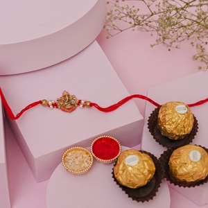 Ganpati Blessings Rakhi & Ferrero Rocher Gift