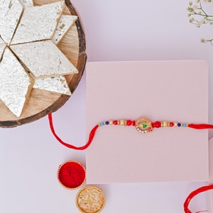 Divine Mor Pankh Rakhi & Kaju Katli