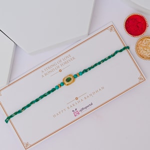 Emerald Green Stone Designer Rakhi