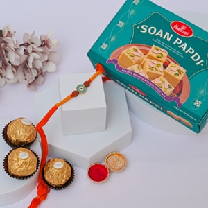 Sacred Rudraksha Evil Eye Rakhi Gift
