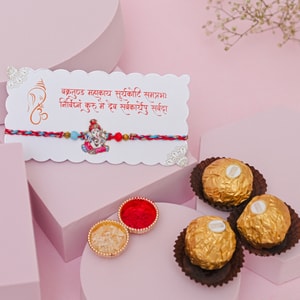 Little Ganesh Rakhi with Ferrero Rocher Chocolates