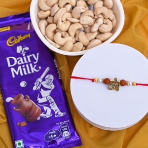 Mahadev Damru Rakhi with Cashews & Dairy Milk Chocolate