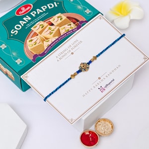 Heritage Peacock Rakhi & Soan Papdi