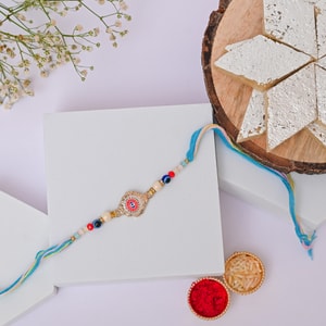 Sacred Hamsa Rakhi & Kaju Katli