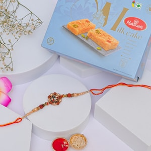 Sacred Shivling Rakhi & Milk Cake