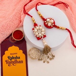 Ruby Pearl Bhaiya Bhabhi Rakhi Pair
