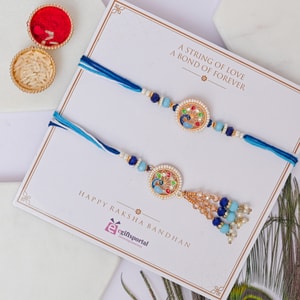Blue Peacock Bhaiya Bhabhi Rakhi Ensemble