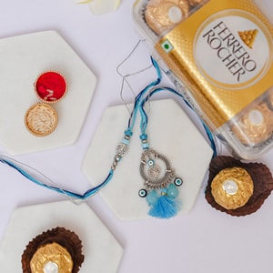 Tree of Life Evil Eye Rakhi with Ferrero Chocolates