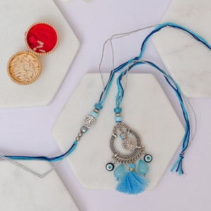 Tree of Life Evil Eye Couple Rakhi Set