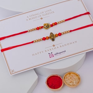 Om & Ganesha Spiritual Rakhi Duo