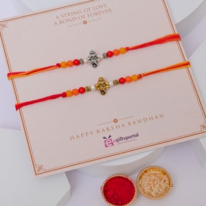 Ganesha Antique Finish Rakhi Collection