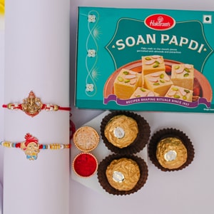 Ganesha & Bal Ganesha Rakhi Sweet Chocolate Box