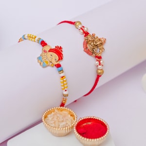 Ganesha & Bal Ganesha Rakhi Duo