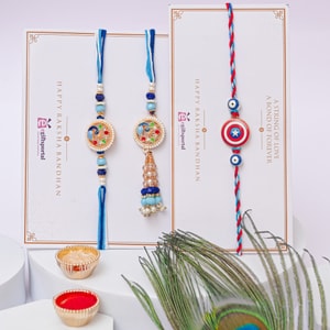 Bhaiya Bhabhi Rakhi with Captain America Kids Gift