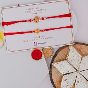 Hanuman Om Rakhi Duo with Kaju Katli